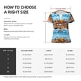 thumbnail image 4 of Zufioo Animals on Noah's Ark Floating for Women's Deep V-neck Short-sleeved T-shirt, Top with Short Sleeves - with Stainless Steel Buckle, Moisture Wicking, Ideal Home Wear-Small, 4 of 9