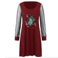 thumbnail image 4 of Bigersell Women's Club & Night Out Dresses Women Fashion V-Neck Short Sleeve Printed Loose Casual Mid-Calf Long Dresses Plus Size Dresses for Wedding Guest Regular Bodycon Dresses, Style 5186, Red S, 4 of 4