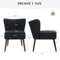 thumbnail image 3 of Huisuilinss Velvet Accent Chair,Modern Mid-Century Wingback Lounge Chair,Upholstered Reading Chair Wth Wood Legs,300lb Capacity Armless Chair For Living Room Bedroom Office Apartment, 3 of 8