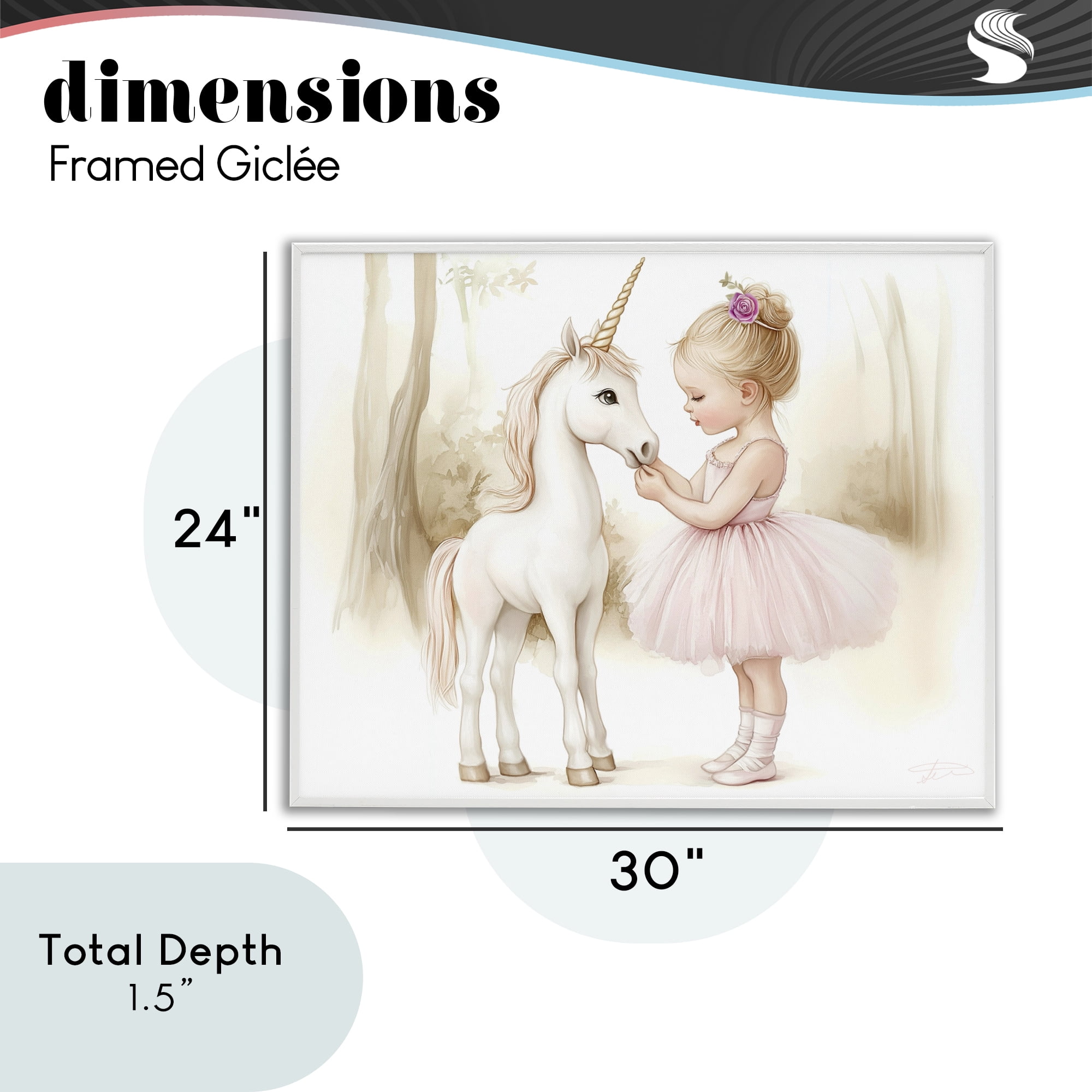 Stupell Industries Girl & Unicorn Friendship White Framed Giclee Art, design by Whimsical Wonders
