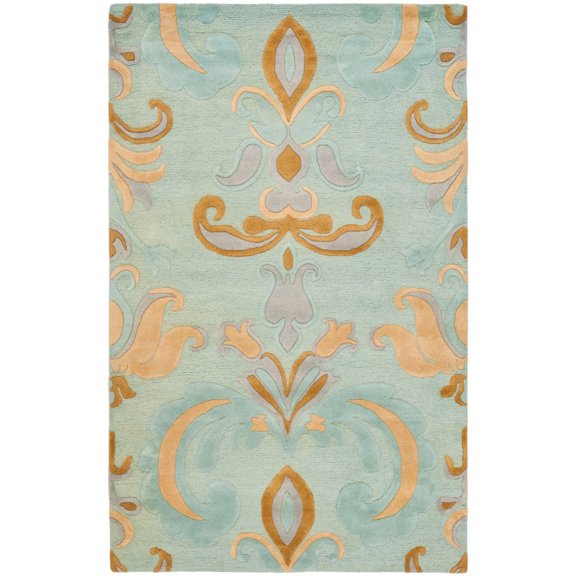 SAFAVIEH Soho Savannah Wool Area Rug, Light Blue/Multi, 2' x 3'