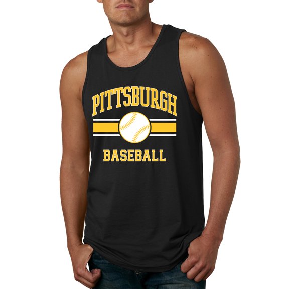Wild Bobby City of Pittsburgh Baseball Fantasy Fan Sports Men's Tank Top, Black, Small