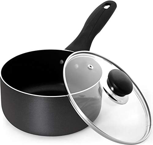 Multipurpose Use for Home Kitchen or Restaurant Induction Bottom Utopia Kitchen 2 Quart Nonstick Saucepan with Glass Lid 