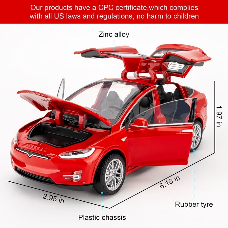 BDTCTK, Toy Car Model X, 1:32 Scale, Pull Back with Lights and