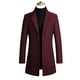 thumbnail image 2 of Chaqueta de abrigo de hombre con solapa de botón de tela de lana de color sólido de lana Pompotops  oipoqjl12933, 2 of 6