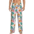 thumbnail image 2 of Goofa Tropical Plants Printed Soft Pajama Pants for Men, Wide Leg Comfy Casual Lounge Yoga Pants-Large, 2 of 9
