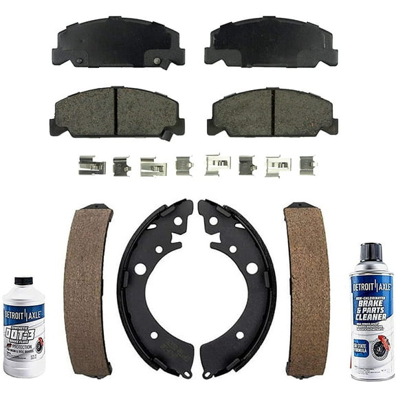 Detroit Axle - Front Ceramic Brake Pads   Rear Brake Shoes Kit for 1992-2000 Honda Civic