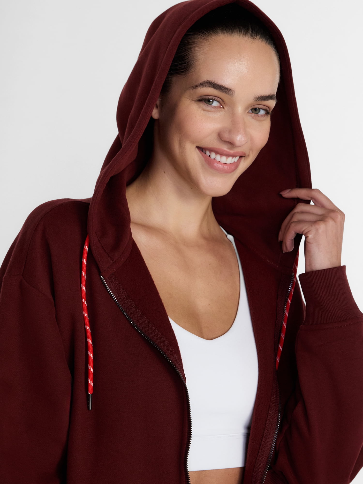Athletic Works Women's and Women's Plus Full Zip Fleece Hoodie, Sizes XS-4X