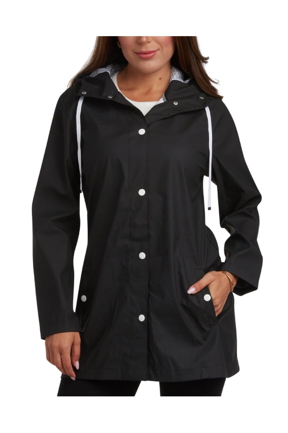 Womens Rain Coat - Lightweight Hooded Water Resistant Slicker Shell Rain Jackets for Women