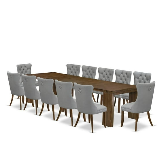 Luxe by East West Furniture 13 Pieces Extendable Dining Set Includes a Rectangle Kitchen Table