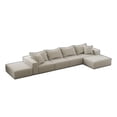 thumbnail image 5 of 162" Cloud Couch, Beige Modern Upholstered Sectional Couches for Living Room, Free Combination L Shaped Sofa Set with 6 Pillows, Oversized Design, 5 of 17