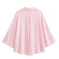 thumbnail image 3 of Qulqfy Women Pink Shirts Bell Sleeve Linen Button Down Shirts Summer Collared Solid Spring Work Tops for Women L, 3 of 8