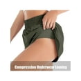 thumbnail image 2 of SAYOO Solid Color Athletic Shorts with Compression Underwear Lining, Pockets, 2 of 4