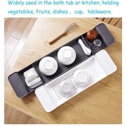 Mornenjoy Bath Tray for Tub,Bathtub Caddy Tray, Expandable Bath Tub Table Tray Bathtub Shelf Caddy Tray Bath Stand Kitchen Shelf Bathroom Bath Board Organizer Trays for Wine Book Bath Products (Grey)