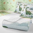 thumbnail image 4 of Manfei Cute Dino Animals Twin Quilt Set,Kawaii Mountain Palm Tree Twin Coverlet Set,Gray Green,2pcs,1 Bedspread and 1 Pillowcase, 4 of 7