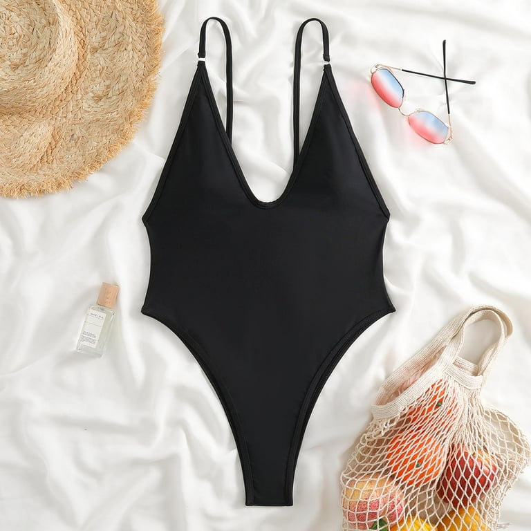 Tuphregyow Women s Monokini Clearance Backless High Cut Bathing