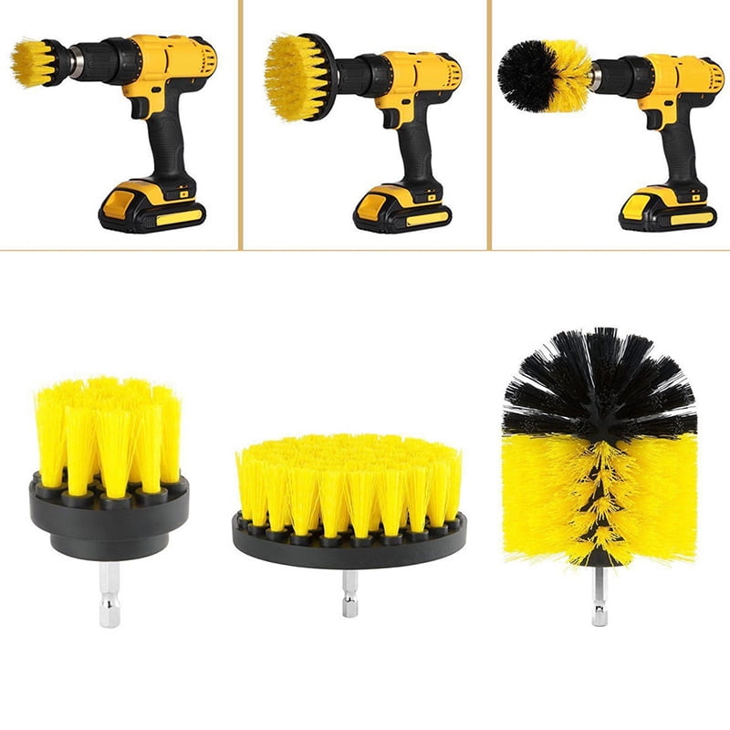 3pcs/set Electric Drill Brush Grout Power Scrubber Cleaning Brush Tub Cleaner 