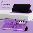 thumbnail image 5 of Feishell for Motorola Moto G Stylus 4G(2022) Flip Wallet Case,Butterfly & Flower Embossed Pattern PU Leather Magnetic Folio Flip Protective with Credit Card Slots Kickstand Slim Phone Case,Lightpurple, 5 of 6