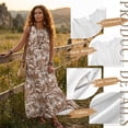 thumbnail image 7 of Jiueut Brown Palm Leaf Print Maxi Dress with Pockets for Women, Sleeveless Linen Look Summer Dresses, Wrinkle Resistant Flowy Long Dress, Casual Beach Vacation Outfit, 3XL, 7 of 7