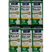 Family Care Nasal Relief Spray, 12 Hour Pump Mist, 0.5 fl. Oz., Severe Congestion, Oxymetazoline HCI Nasal Decongestant Menthol, Compare to Afrin Original Nasal Spray-6 Pack