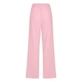 thumbnail image 5 of VEKDONE Womens Casual Cotton Linen Pants Lightweight Elastic Waist Pant Summer Fall Lounge Plain Drawstring Trousers, Large Pink XXXL, 5 of 6