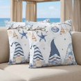 thumbnail image 5 of 16x16 Pillow Covers Set of 2, Coastal Eucalyptus Square Throw Pillow Covers for Couch/Sofa/Living Room, Vintage Ocean Blue Gnomes Starfish Leaf Decorative Soft Pillowcases for Couch Throw Pillows, 5 of 9
