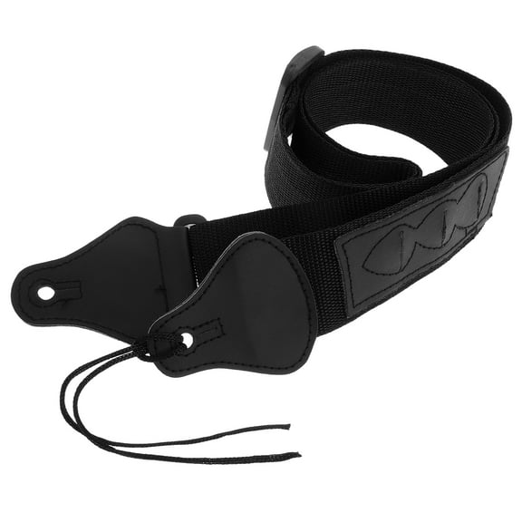 Guitar Strap Black Adjustable Strap With Pick Pocket For Acoustic Bass And Electric Guitars Durable Comfortable And Stylish Design