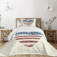 thumbnail image 3 of Ambesonne Americana Quilted Bedspread Set 2 Pcs, Patriotic Flag USA, Twin Size, Blue Vermilion Cream, 3 of 6