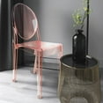 thumbnail image 2 of Fohfurniture Set of 4 Clear Ghost Chairs, Modern Transparent Accent Side Chairs, Clear Polycarbonate Dining Room Arm Chairs for Events, Weddings, Banquets, 2 of 17