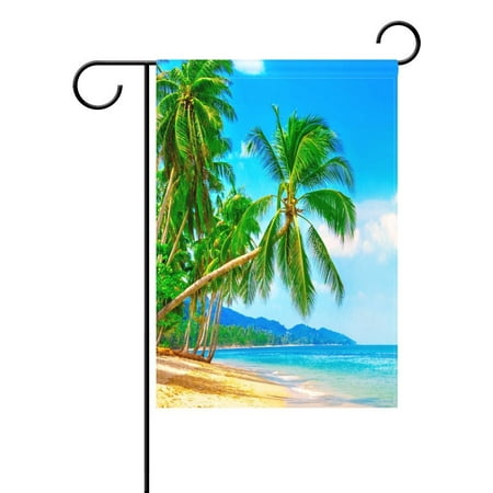 Palm Tree Decorations For Outdoors POPCreation Tropical Palm Tree Beach Garden Flag Summer Ocean Sea Outdoor Flag Home Party 28x40 inches ()