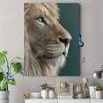 thumbnail image 4 of Blue Eyed Wild Lion Canvas Wall Art, Wildlife Portrait Print, Modern Home Wall Decor, 4 of 8