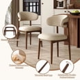 thumbnail image 4 of Hawsaiy Wooden Dining Chairs Set of 2, Mid-Century Upholstered Linen Dining Chairs with Solid Wood Legs, Comfortable Kitchen Chairs for Dining Room, Beige, 4 of 7