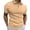 Khaki, variant on hoksml Man Golf Polos Shirt Solid Color Collared Athletic Short Sleeve Summer Fashion Leisure Versatile Button Flip Collar Comfortable Breathable Top Elastic Cuffs