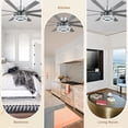 thumbnail image 6 of Bella Depot 72" Modern Silver LED Ceiling Fan 6-Speed Reversible DIY Shape Chandelier With Dimmable Light and Remote Control, 6 of 13