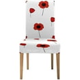 thumbnail image 1 of RYLABLUE Red Poppy Stretch Chair Cover Protector Seat Slipcover for Dining Room Hotel Wedding Party Set of 1, 1 of 5