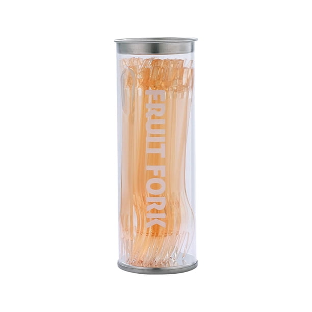 Extra grueso 20 piezas tenedores para degustación de frutas y ensaladas multifuncional con caja Clip para pastel Clip creativo para tenedor de fruta p Naranja