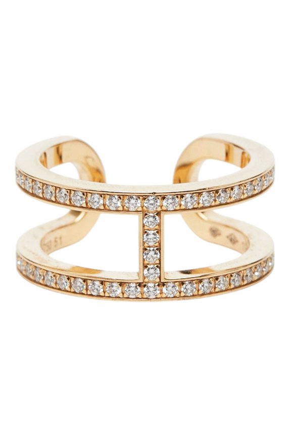 Pre-Owned Hermes 18KYG Yellow Gold 750 Diamond 0.59ct Ever Chaine d'Ancre Ring for Women HERMES...