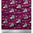 thumbnail image 1 of Soimoi Japan Crepe Satin Fabric Cloud & Wonderland Cartoon Decor Fabric Printed Yard 42 Inch Wide, 1 of 1