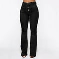 thumbnail image 6 of Women Jeans High Waisted Mid Pants Waist Jeans Flare Bell Jeans Length Ladies Jeans Slim Ladies Jeans Plus Size Womens Jeans Black XXXL, 6 of 7
