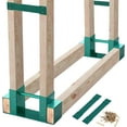 thumbnail image 1 of Outdoor Firewood Log Storage Rack 2x4 Bracket Kit, Fireplace Wood Storage Holder, Adjustable to Any Length - Green, Two Bases, 1 of 7