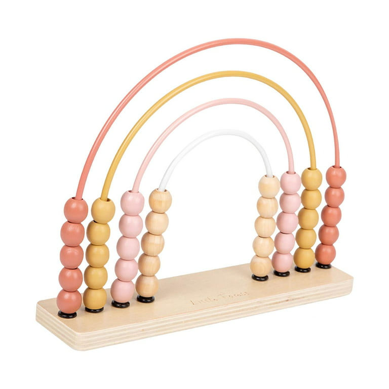 Rainbow Abacus, Rainbow Wooden Counting Bead Abacus, Early Math Skills, 2  in 1 Wooden Montessori Abacus Toy for Preschool Toy Nursery Decor pink