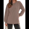 thumbnail image 2 of Camisas de Larga para Mujer, Blusas de Encaje, Ropa Informal de Negocios, Moda de Otoño, Blusas Tejidas Y2k Caqui M, 2 of 8