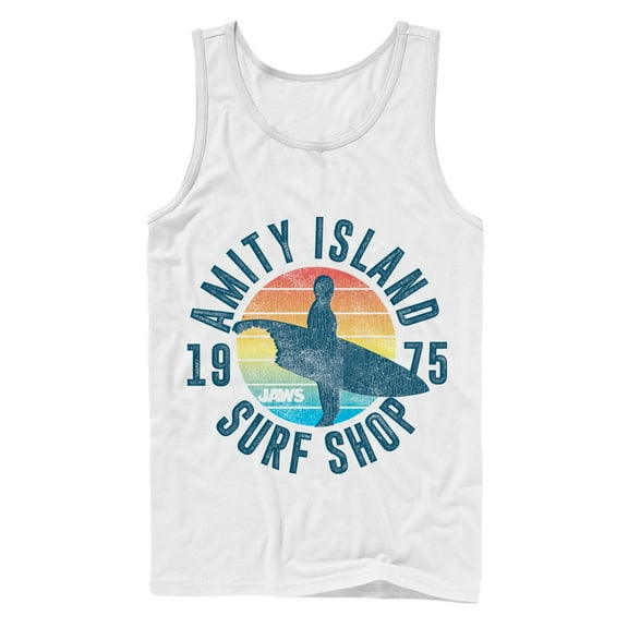 Men's Jaws Retro Amity Island Surf Shop Tank Top