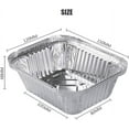 50 Pack Disposable Oblong Aluminum Tin Pans with Clear Plastic Lids (50