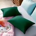 thumbnail image 5 of Flxxie Satin Pillowcases with Zipper Silky Soft Sateen Pillow Cases Covers Set of 2 (Queen, Green), 5 of 5