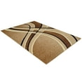 thumbnail image 3 of Allstar 5x7 Modern Accent Rug in Mocha with Ivory Abstract Curved Line design (5' 2" x 7' 0"), 3 of 3