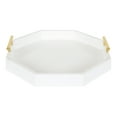 thumbnail image 3 of Kate and Laurel Lipton Decorative Modern Octagon Tray, 18 x 18, White and Gold, Chic Serving Tray for Storage, Organization, and Display, 3 of 7