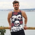 thumbnail image 6 of Daiia Gothic Skulls And Roses Printed Men's Quick Dry Fit Muscle Tank Top Slim-Fit Tank Workout Tank Top Lightweight Sports Tank Top-X-Large, 6 of 7