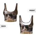 thumbnail image 6 of Goofa Cat Family Printed Sports Bras for Women, High Impact Running Bra Workout Crop Tank Tops Longline Sports Bra Push up-Large, 6 of 9