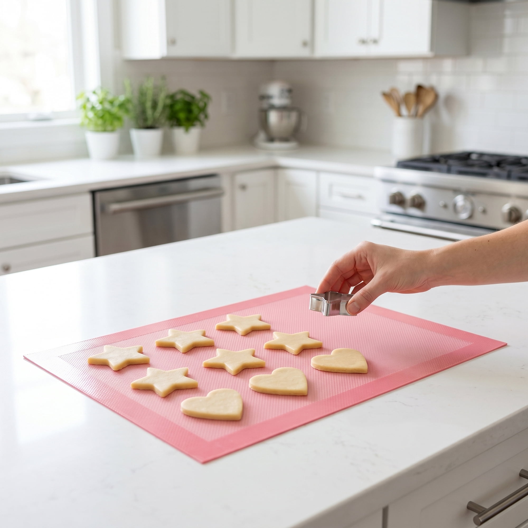 Unique Bargains Heat Resistant Dough Rolling Baking Sheet Pastry Mat Pink A 15.7"x11.8"